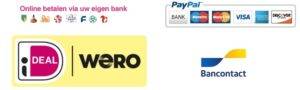 Veilige Betaalmethoden: iDeal-Wero-Bancontant en PayPal